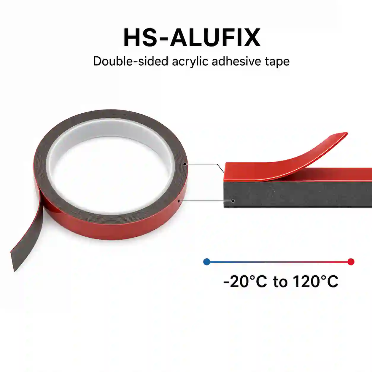 Skladování a provozní teplota pásky HS-ALUFIX -20°C až 120°C